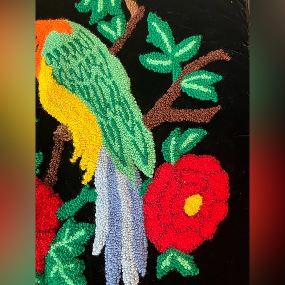 Handmade Needlepoint Tropical Pillowcase - Picture 4 of 6